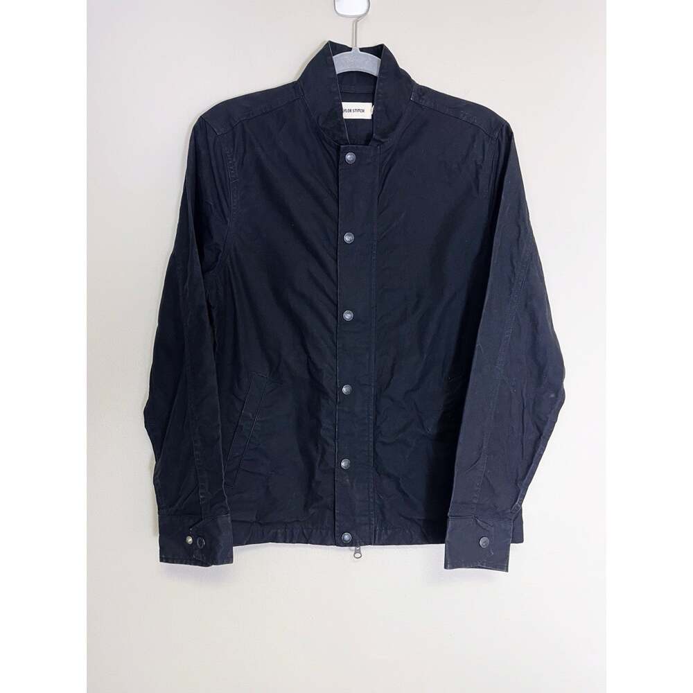 Taylor Stitch Dry Waxed Jacket Halley Stevenson Organic Cotton Black Size 36